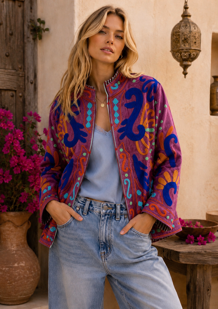 Warm Love velvet jacket - Rust