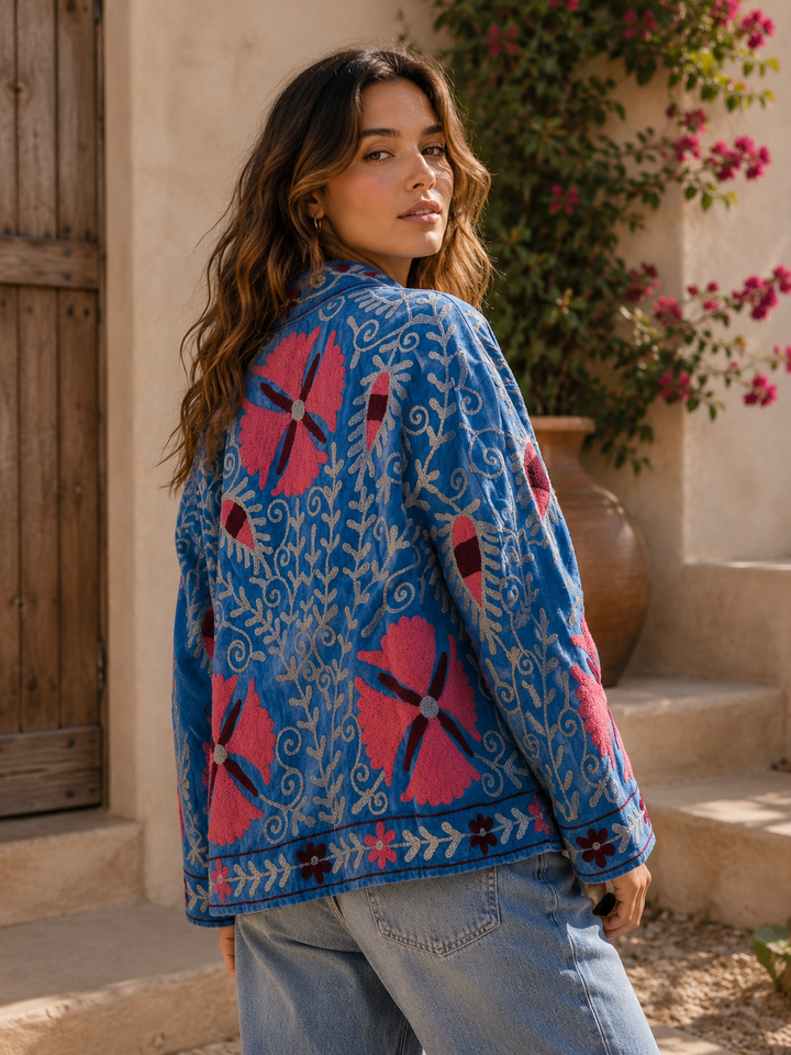Warm Love velvet jacket - Blue