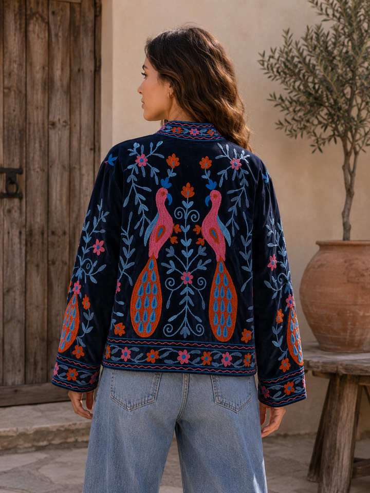 Warm Love velvet jacket - midnight peacock