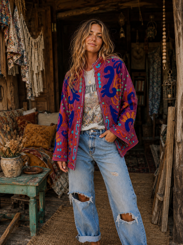 Warm Love velvet jacket - Rust