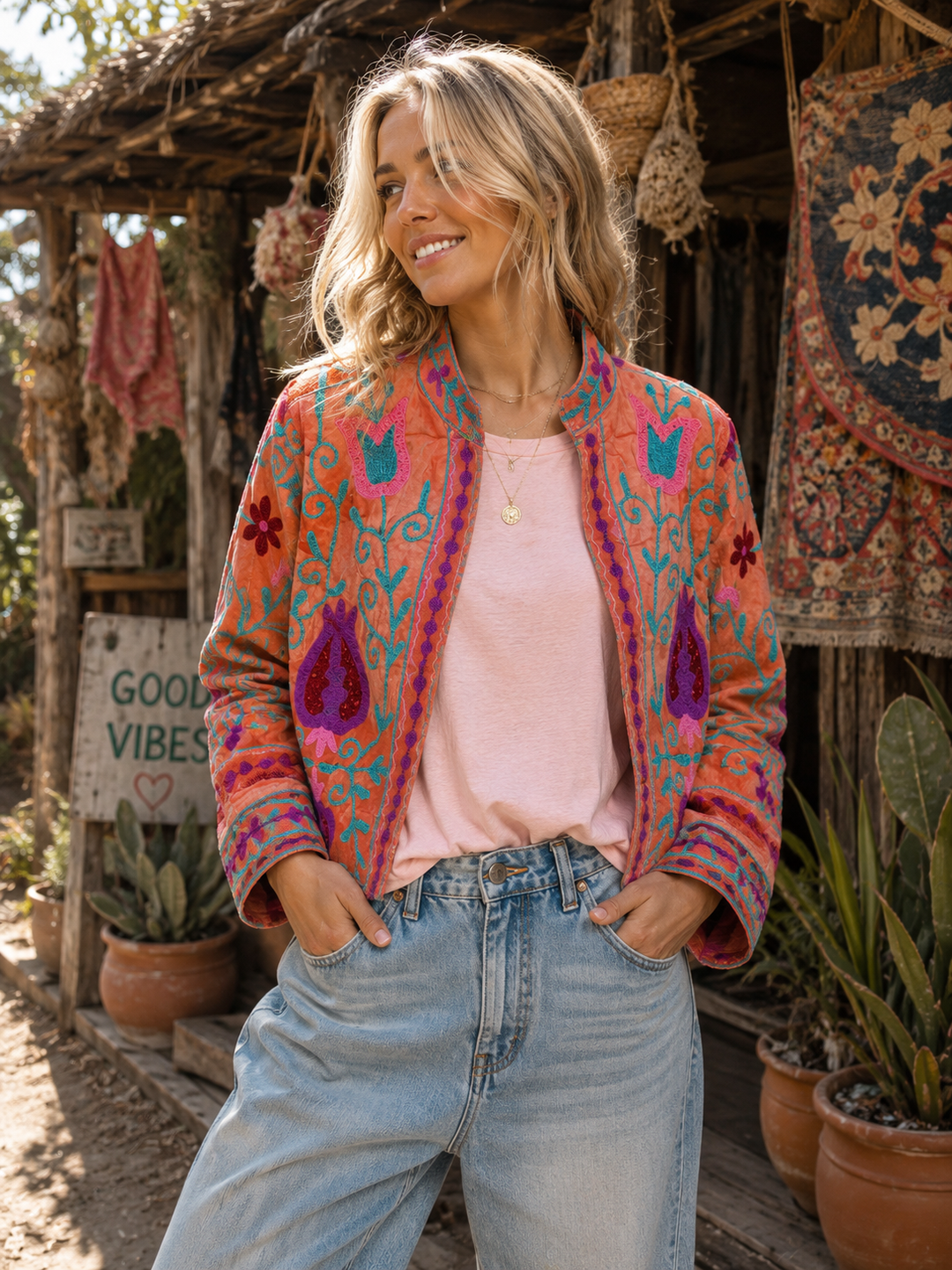 Warm Love velvet jacket - Nectarine