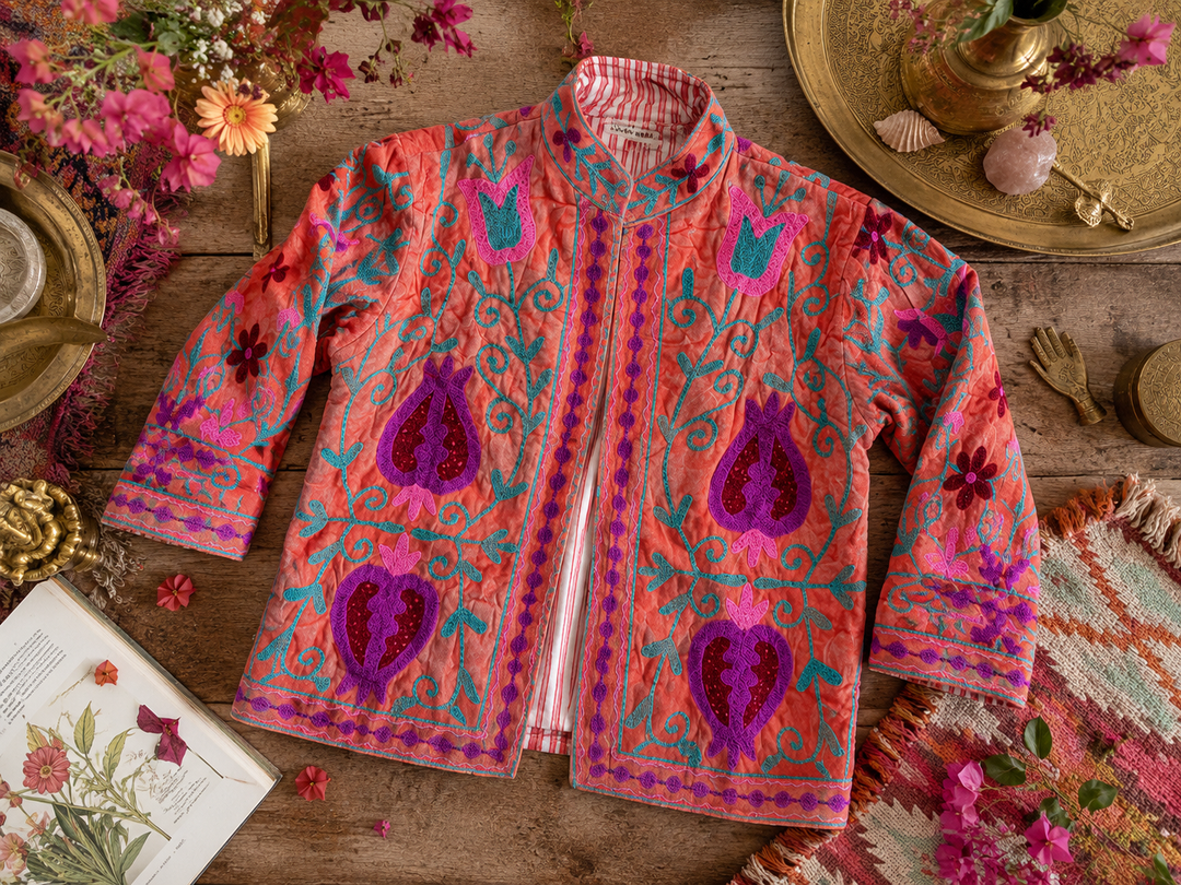 Warm Love velvet jacket - Nectarine