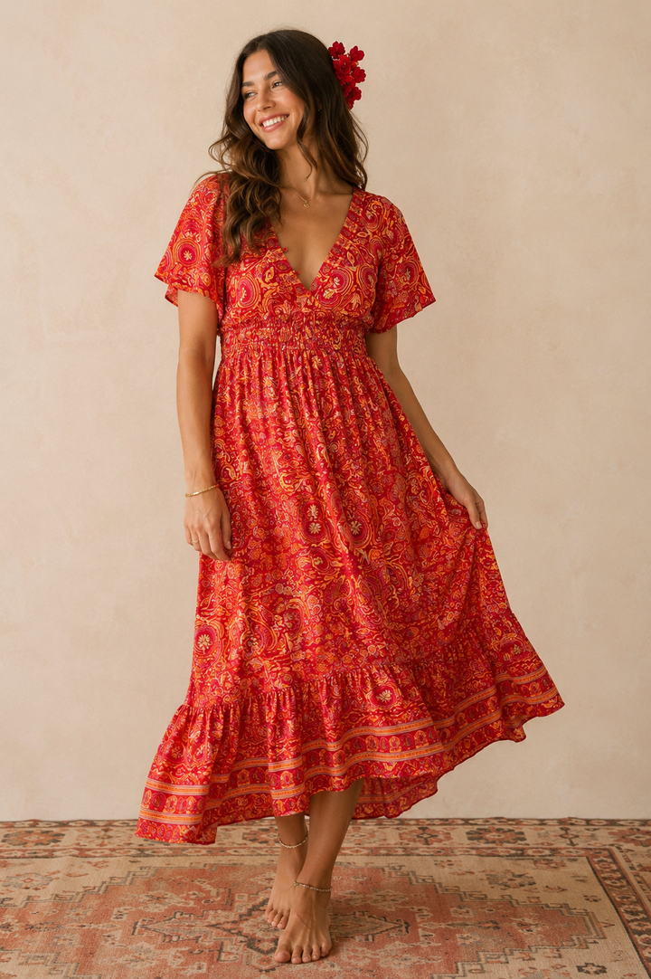 Flamingo Dress ~ Red