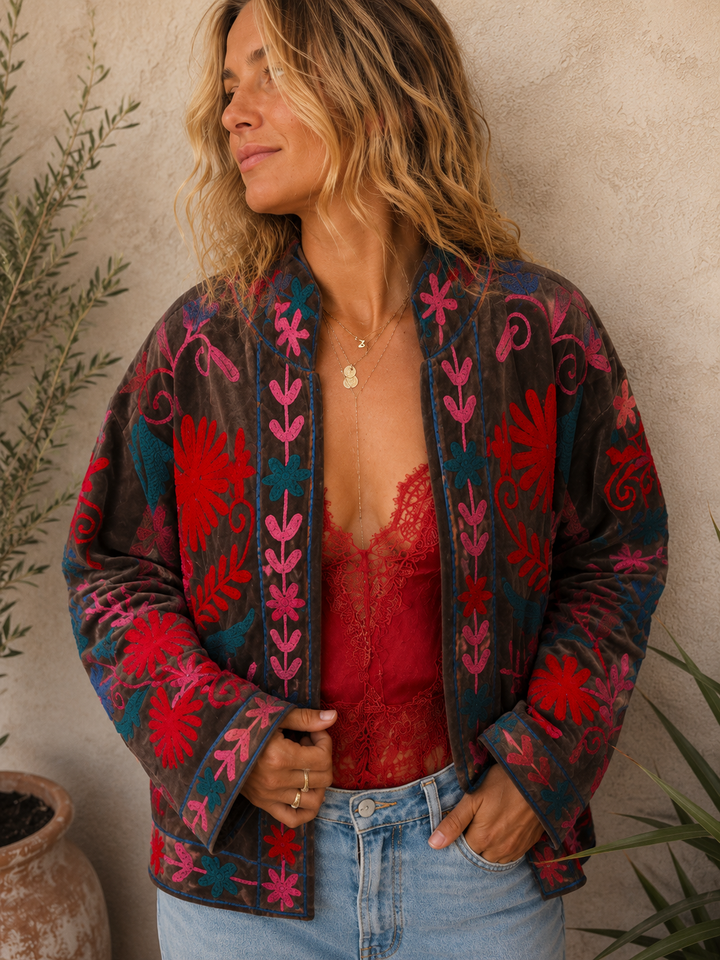 Warm Love velvet jacket - Mushroom