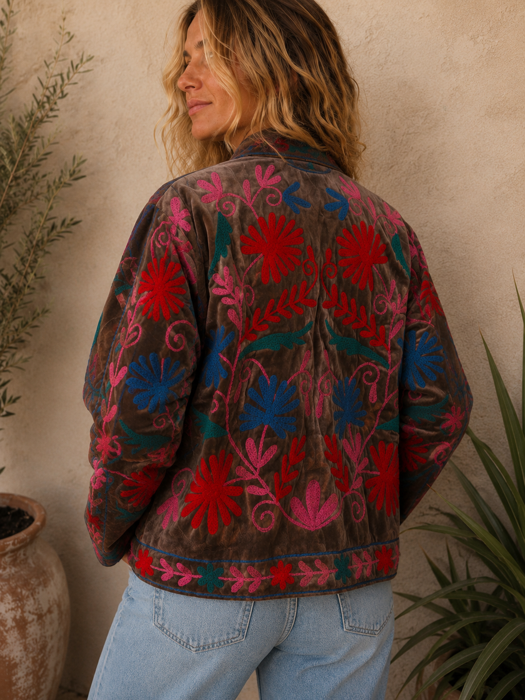 Warm Love velvet jacket - Mushroom