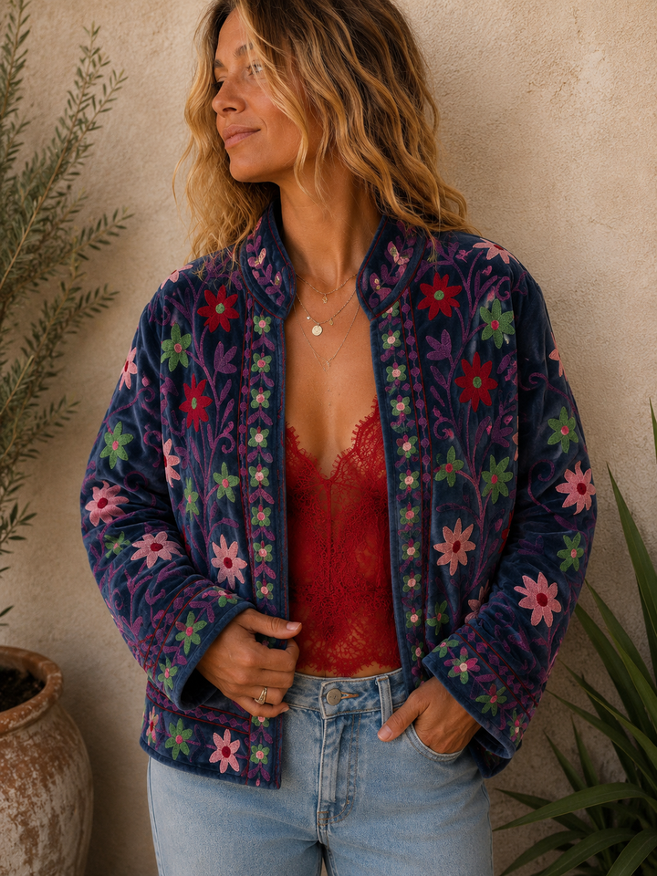 Warm Love velvet jacket - Navy