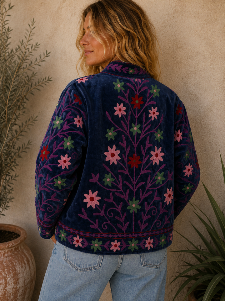 Warm Love velvet jacket - Navy