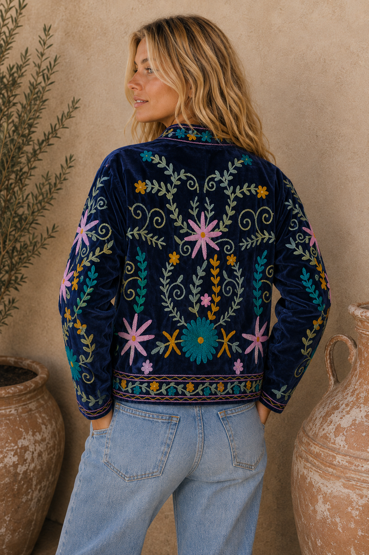 Warm Love velvet jacket - Navy