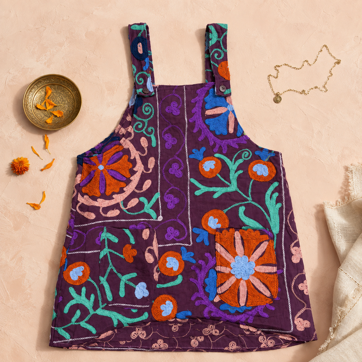 Fly me away Pinafore - Plum Medium