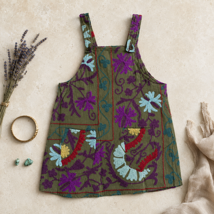 Fly me away Pinafore - Olive Medium
