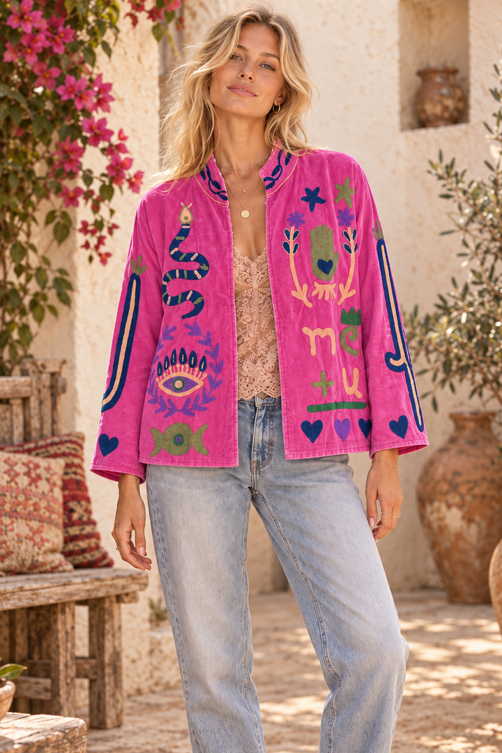 Warm Love velvet jacket - Fuchsia