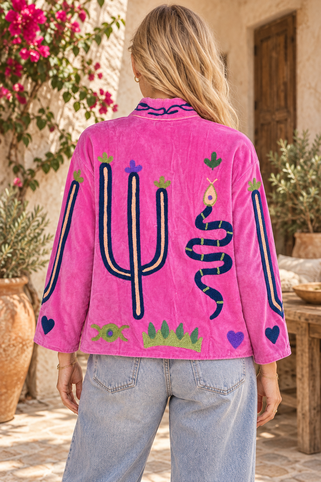 Warm Love velvet jacket - Fuchsia