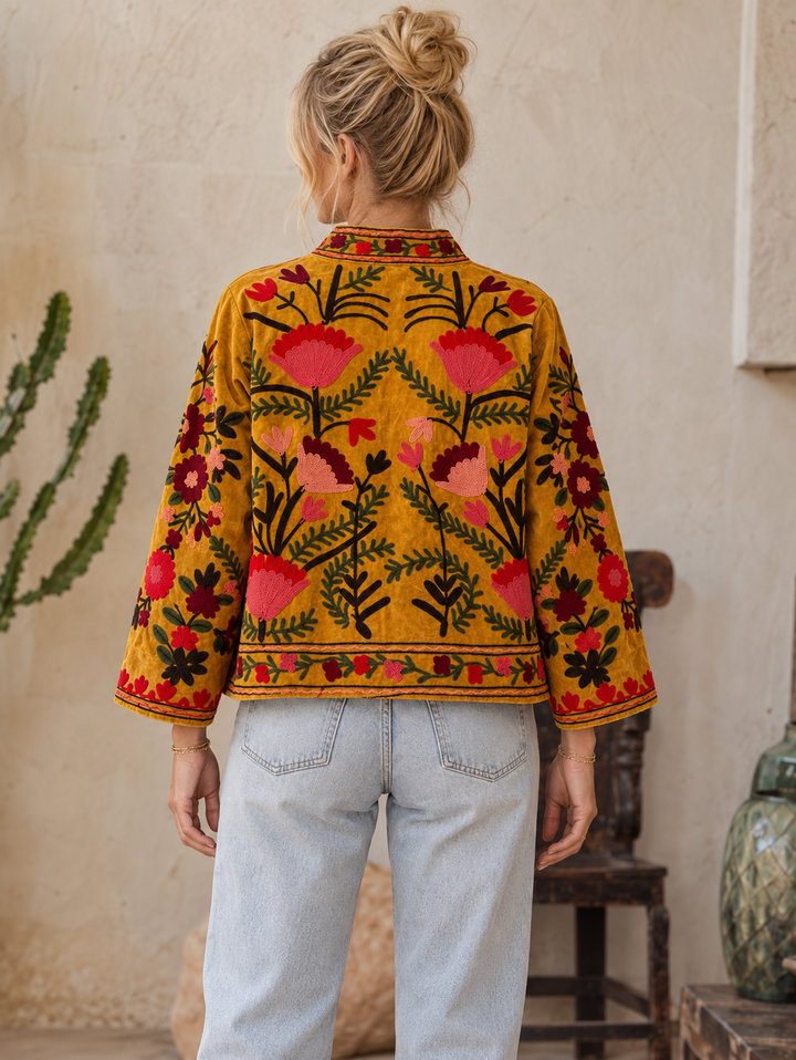 Warm Love Velvet Jacket - Sunflower