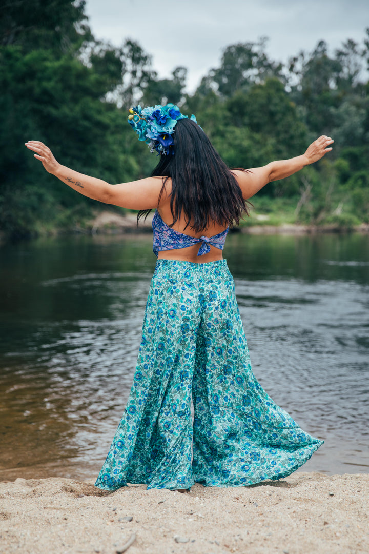Rosa Pants ~ Turquoise with gold fleck ✨