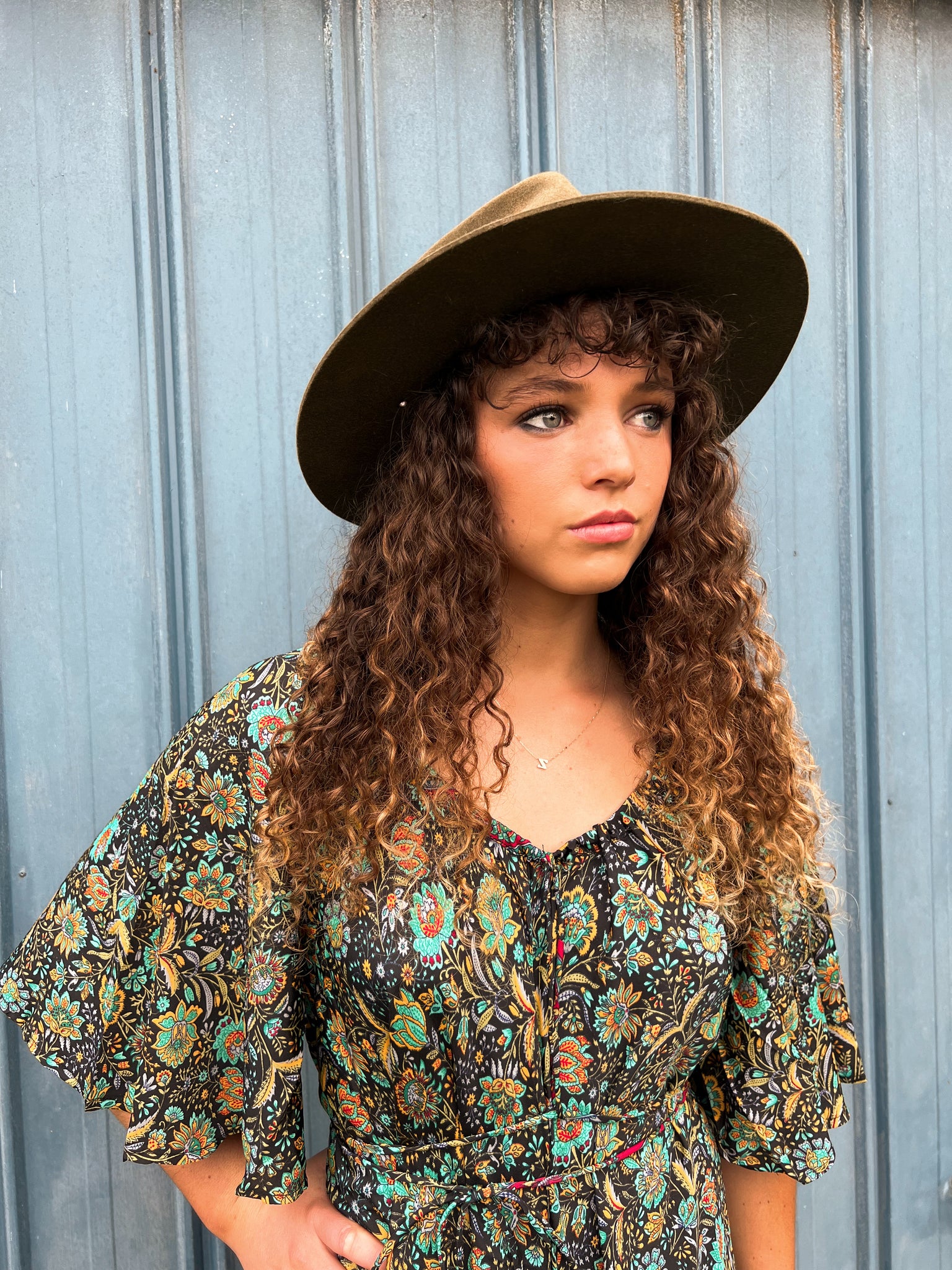 Sunflower Dress Green ISLE OF WILD
